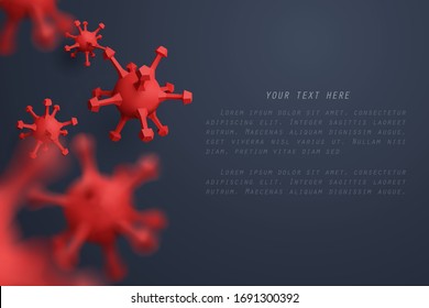 Paper art of Covid-19 virus cell falling on black background, medical and healthy concept, vector art and illustration.