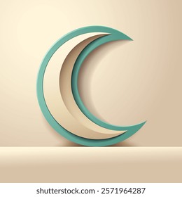 Paper Art Crescent: Origami-Inspired Ramadan Design