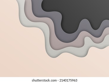 Paper art curve Vector Abstract Background in multicolor. Abstract Paper cuts with black inner bottoms.
