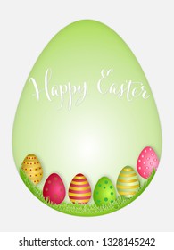 Paper art , cut and craft layer style of colorful egg Easter in the fasival as Holiday concept. vector illustration.