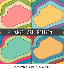 Paper art design background set. Vector illustration.