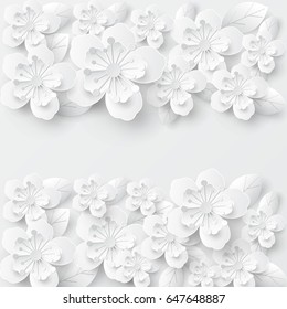 Similar Images, Stock Photos & Vectors of Paper flower frame. Vector