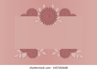 Paper art of flower on  frame  for wedding
