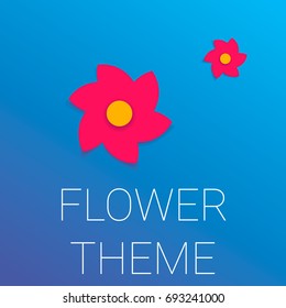Paper art flower with shadow 