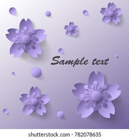 Paper art flowers. Vector stock.