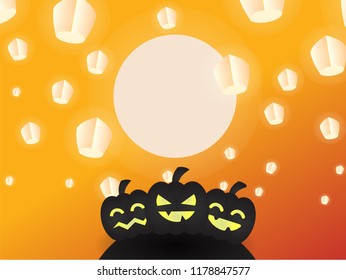 Paper art of Halloween and holiday celebration, vector art and illustration.