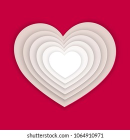 Paper art Hearts of concept idea love and valentine day