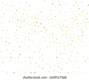 Paper art invitation with gold confetti on white b