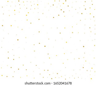 Paper art invitation with gold confetti on white b