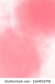 Paper art invitation template with colorful coral watercolour background or pink background for wallpaper design. Colorful artistic background. Grunge texture.