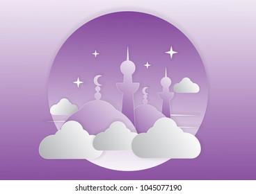 paper art of islamic background