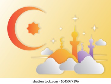 paper art of islamic background