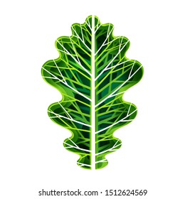 Paper art of leaf, nature and ecology concept, vector art and illustration.