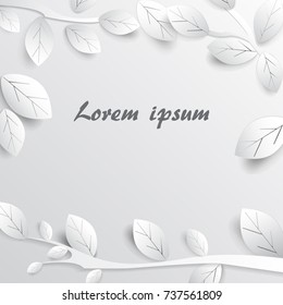 Paper art leaves. Vector stock.