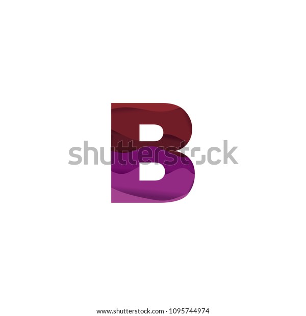 Paper Art Letter B Font Vector Stock Vector (Royalty Free) 1095744974