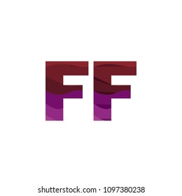 Paper art letter FF font vector modern water in text design illustration emblem isolated background
