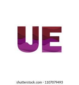 Paper art letter U font vector modern water in text design illustration emblem isolated background
