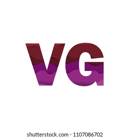 Paper art letter VG font vector modern water in text design illustration emblem isolated background
