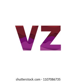 Paper art letter VZ font vector modern water in text design illustration emblem isolated background
