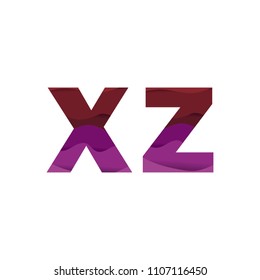 Paper art letter XZ font vector modern water in text design illustration emblem isolated background

