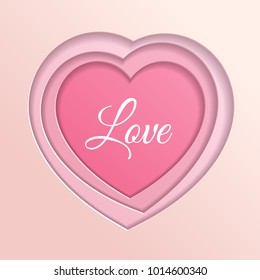 Paper art love vector illustrator