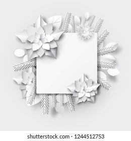Paper art new year background. Vector stock.