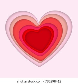 Paper art, origami and valentine's day concept, vector art and illustration.