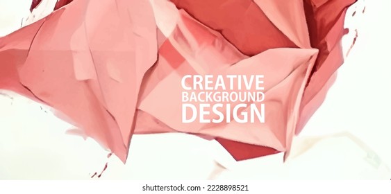 Paper art red crumpled paper abstract for concept design. Abstract vector pattern. Blank texture. Old vintage paper background. Vector grunge texture. Abstract art background.