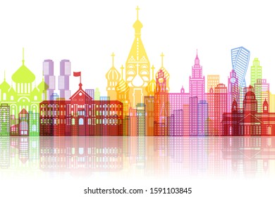 Paper art of Russia landmark, travel and tourism concept, eps 10 vector.