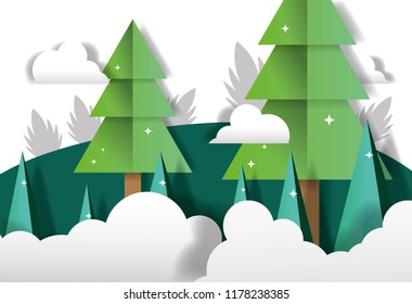 Paper art scenery