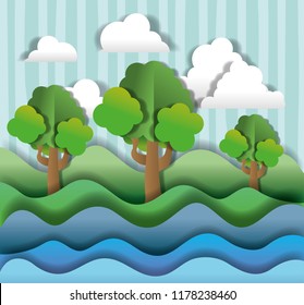 Paper art scenery