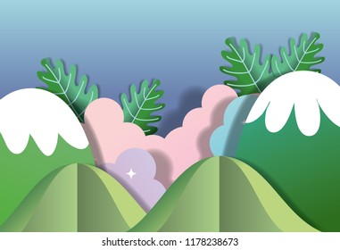 Paper art scenery