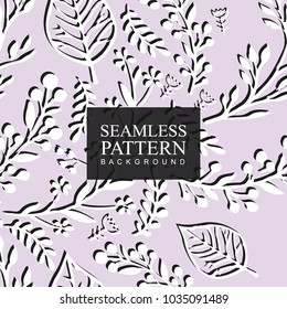 Paper art Seamless pattern background flower. Texture for backgrounds. Floral ornament, seamless texture for wallpapers, textile, wrapping. Hand drawn background vector illustration