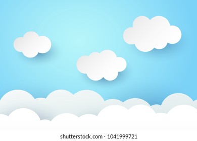 Paper Art Sky Stock Vector (Royalty Free) 1041999721 | Shutterstock