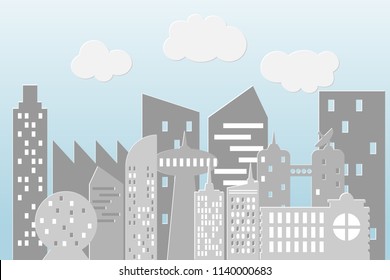 Paper art style of cityscape