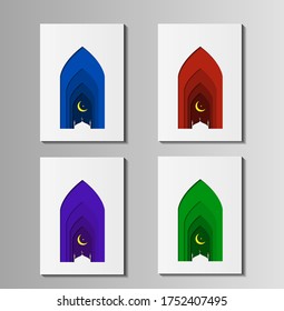Vector de mezquita de estilo Art Paper