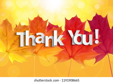 Paper art of thank you  lettering background. Vector Illustration EPS10