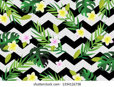 paper art with tropical and summer background vintage design vector