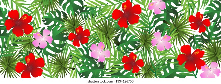 paper art with tropical and summer background vintage design vector