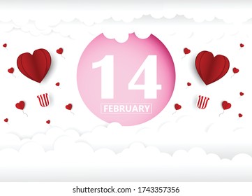 Paper art. Valentine. Love season. Heart paper art. 
