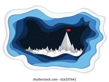 Paper art of Vector success or leadership concept