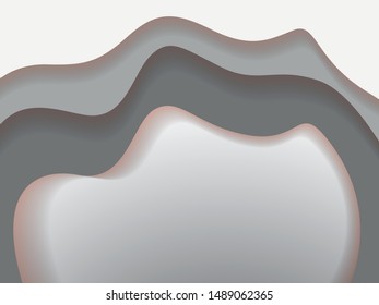 Paper art white background, abstract waves. Paper carve background. Modern origami design template. Vector illustration. 3d paper layers