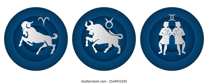 Paper art Zodiac signs.Aries, Taurus, Leo, Gemini, horoscope, Virgo, Scorpio, libra, Aquarius, cancer vector in paper cut style. Icon star astrology horoscope illustration 