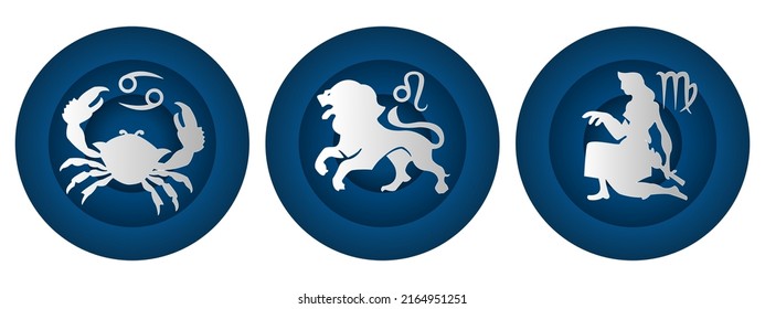 Paper art Zodiac signs.Aries, Taurus, Leo, Gemini, horoscope, Virgo, Scorpio, libra, Aquarius, cancer vector in paper cut style. Icon star astrology horoscope illustration 