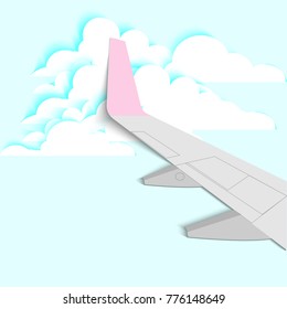 Paper art,The corner of the sky in the plane window