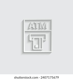 paper atm icon vector. Money from atm vector icon