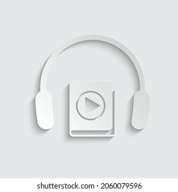 paper audio book icon education online
