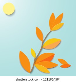 paper autumn leaves branch