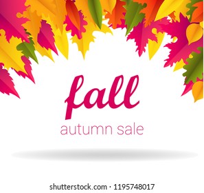paper autumn leaves, leaf fall, vector, banner