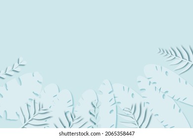 Paper autumn leaves, and other leaves pastel-colored background. paper cut style